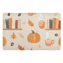 Yayeee Doormat for Indoor Entrance 32" x 20" Non Slippery Floor Rug, Beige Fall Acorns Pattern