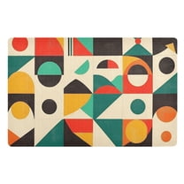 Yayeee Doormat for Indoor Entrance 32" x 20" Non Slippery Floor Rug, Beige Geometric