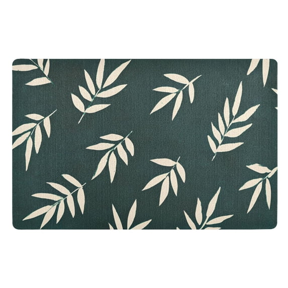 Yayeee Doormat for Indoor Entrance 32" x 20" Non Slippery Floor Rug, Beige Leaves