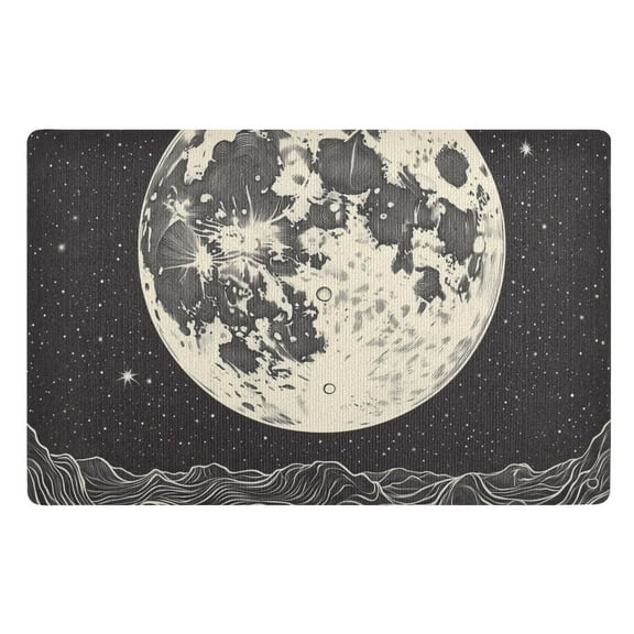 Yayeee Doormat for Indoor Entrance 32" x 20" Non Slippery Floor Rug, Beige Moon