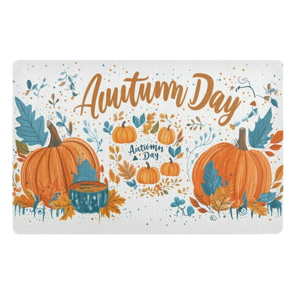 Yayeee Doormat for Indoor Entrance 32" x 20" Non Slippery Floor Rug, Big Pumpkins