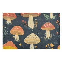 Yayeee Doormat for Indoor Entrance 32" x 20" Non Slippery Floor Rug, Black Mushroom Pattern