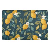 Yayeee Doormat for Indoor Entrance 32" x 20" Non Slippery Floor Rug, Blue Lemons