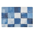 thumbnail image 1 of Yayeee Doormat for Indoor Entrance 32" x 20" Non Slippery Floor Rug, Blue and Gray Plaid Pattern, 1 of 8
