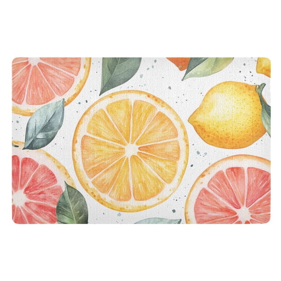 Yayeee Doormat for Indoor Entrance 32" x 20" Non Slippery Floor Rug, Candy Lemon Slices