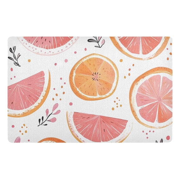 Yayeee Doormat for Indoor Entrance 32" x 20" Non Slippery Floor Rug, Citrus Slice