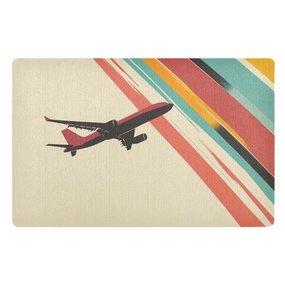 Yayeee Doormat for Indoor Entrance 32" x 20" Non Slippery Floor Rug, Colorful Plane Stripes