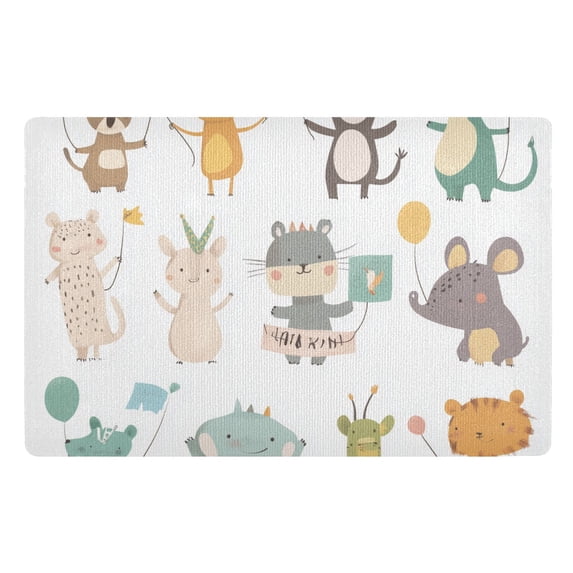 Yayeee Doormat for Indoor Entrance 32" x 20" Non Slippery Floor Rug, Cute Animal