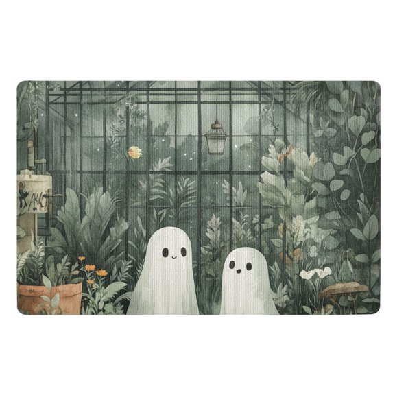 Yayeee Doormat for Indoor Entrance 32" x 20" Non Slippery Floor Rug, Cute Ghosts Playing