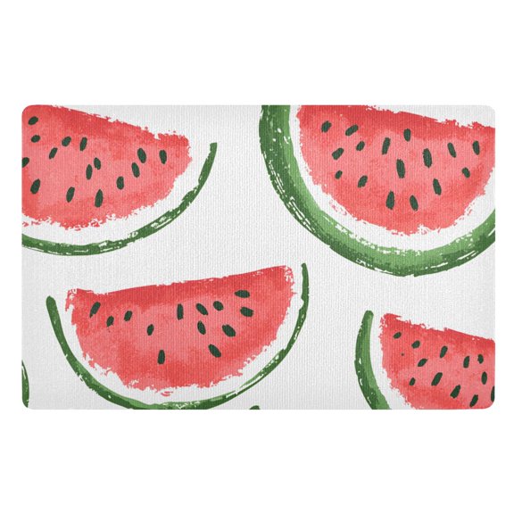 Yayeee Doormat for Indoor Entrance 32" x 20" Non Slippery Floor Rug, Cute Watermelon