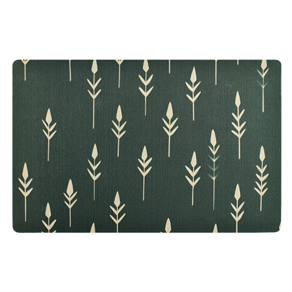Yayeee Doormat for Indoor Entrance 32" x 20" Non Slippery Floor Rug, Dark Green Plants