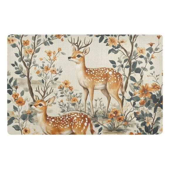 Yayeee Doormat for Indoor Entrance 32" x 20" Non Slippery Floor Rug, Deer Pattern