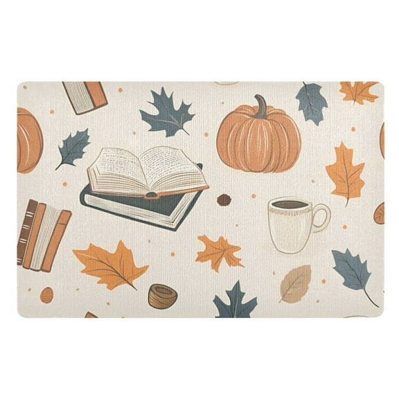 Yayeee Doormat for Indoor Entrance 32" x 20" Non Slippery Floor Rug, Fall Books