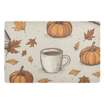 Yayeee Doormat for Indoor Entrance 32" x 20" Non Slippery Floor Rug, Fall Pumpkin Pattern