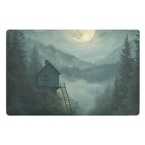 Yayeee Doormat for Indoor Entrance 32" x 20" Non Slippery Floor Rug, Forest House