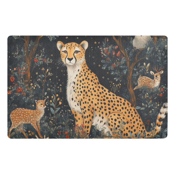 Yayeee Doormat for Inside 20"x32" Absorbent Low-Profile Washable Non-Slip Rubber Backed Entryway Rug, Forest Pattern