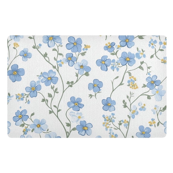 Yayeee Doormat for Indoor Entrance 32" x 20" Non Slippery Floor Rug, Forget Me Not
