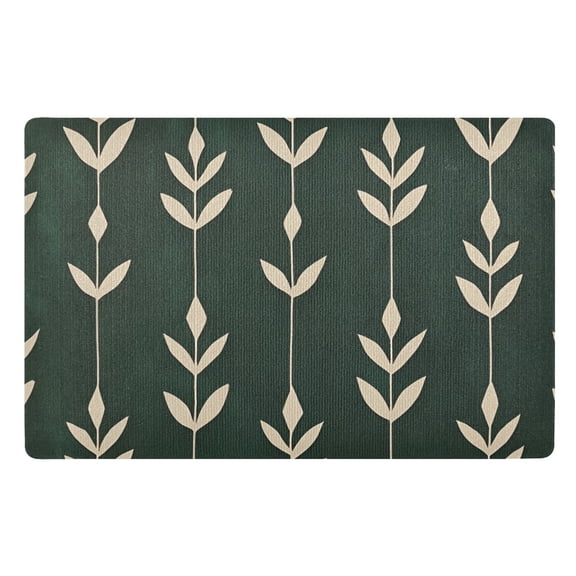 Yayeee Doormat for Indoor Entrance 32" x 20" Non Slippery Floor Rug, Green Plants
