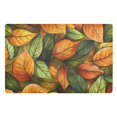thumbnail image 1 of Yayeee Doormat for Indoor Entrance 32" x 20" Non Slippery Floor Rug, Green Retro Leaves, 1 of 8