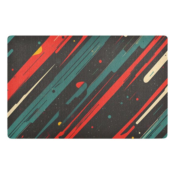 Yayeee Doormat for Indoor Entrance 32" x 20" Non Slippery Floor Rug, Green Stars Abstract