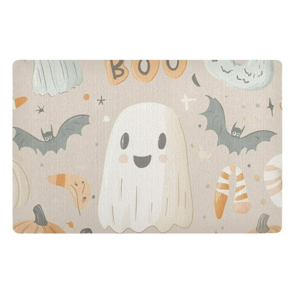 Yayeee Doormat for Indoor Entrance 32" x 20" Non Slippery Floor Rug, Halloween Ghosts