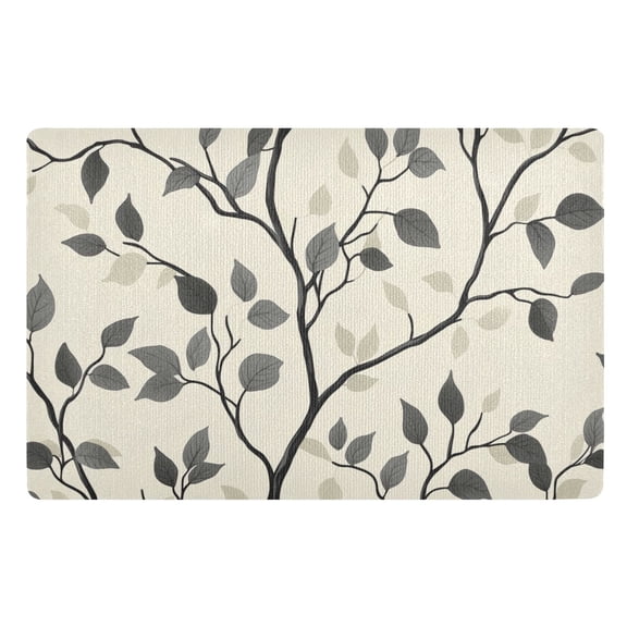 Yayeee Doormat for Indoor Entrance 32" x 20" Non Slippery Floor Rug, Leaves Pattern