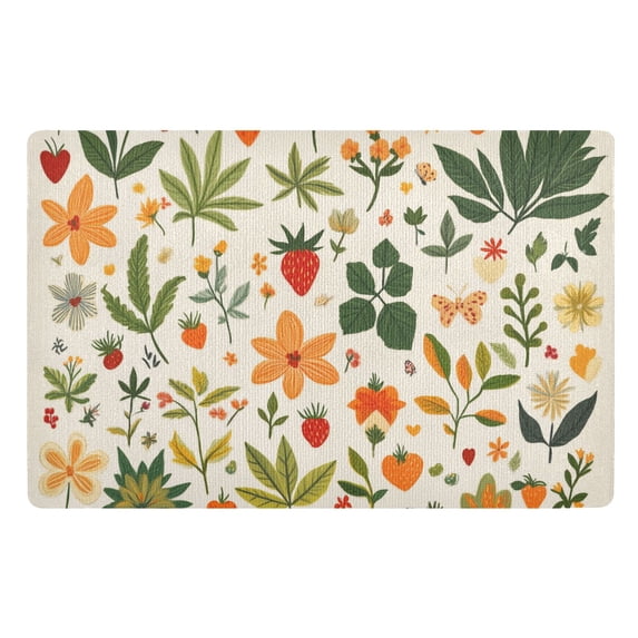 Yayeee Doormat for Indoor Entrance 32" x 20" Non Slippery Floor Rug, Leaves Pattern