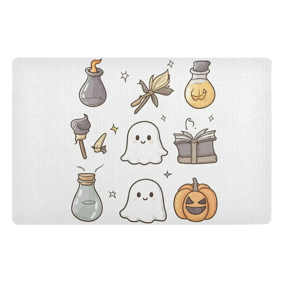 Yayeee Doormat for Indoor Entrance 32" x 20" Non Slippery Floor Rug, Magical Halloween Ghost