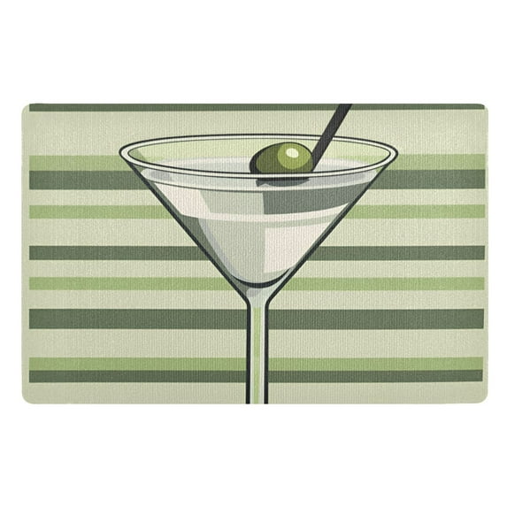 Yayeee Doormat for Indoor Entrance 32" x 20" Non Slippery Floor Rug, Martini Glass
