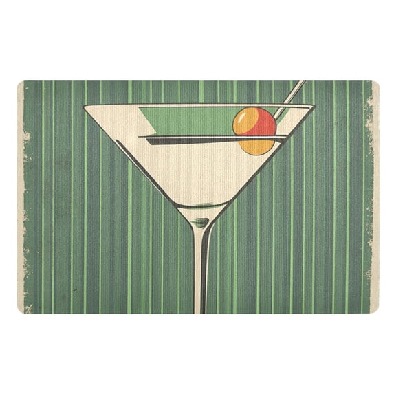 Yayeee Doormat for Indoor Entrance 32" x 20" Non Slippery Floor Rug, Martini Olive