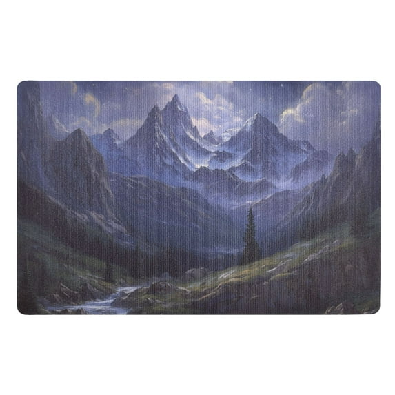 Yayeee Doormat for Indoor Entrance 32" x 20" Non Slippery Floor Rug, Moonlight Mountain