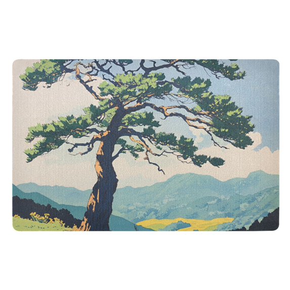 Yayeee Doormat for Indoor Entrance 32" x 20" Non Slippery Floor Rug, Mounatin at Dawn
