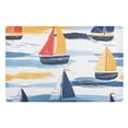 thumbnail image 1 of Yayeee Doormat for Indoor Entrance 32" x 20" Non Slippery Floor Rug, Orange Hand Drawn Sailboats, 1 of 8