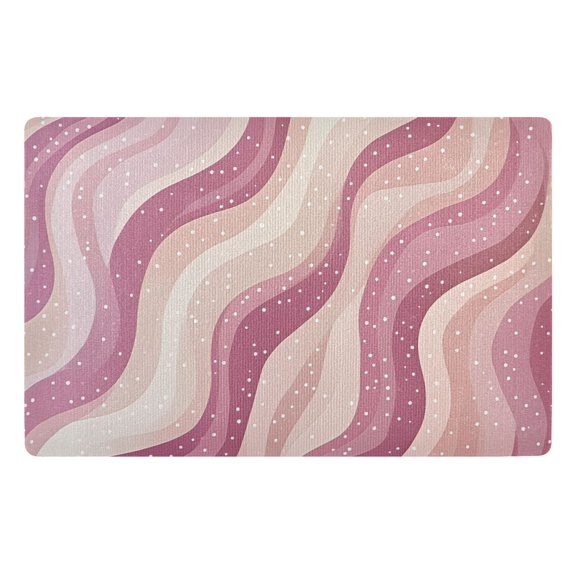 Yayeee Doormat for Indoor Entrance 32" x 20" Non Slippery Floor Rug, Pink Brown Pattern