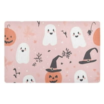 Yayeee Doormat for Indoor Entrance 32" x 20" Non Slippery Floor Rug, Pink Halloween Ghosts