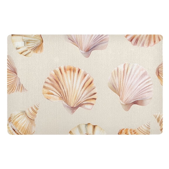 Yayeee Doormat for Indoor Entrance 32" x 20" Non Slippery Floor Rug, Pink Seashell