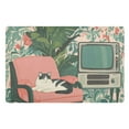 thumbnail image 1 of Yayeee Doormat for Indoor Entrance 32" x 20" Non Slippery Floor Rug, Pink and White Cat, 1 of 8