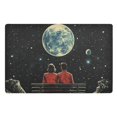 thumbnail image 1 of Yayeee Doormat for Indoor Entrance 32" x 20" Non Slippery Floor Rug, Red Sitting on The Moon, 1 of 8