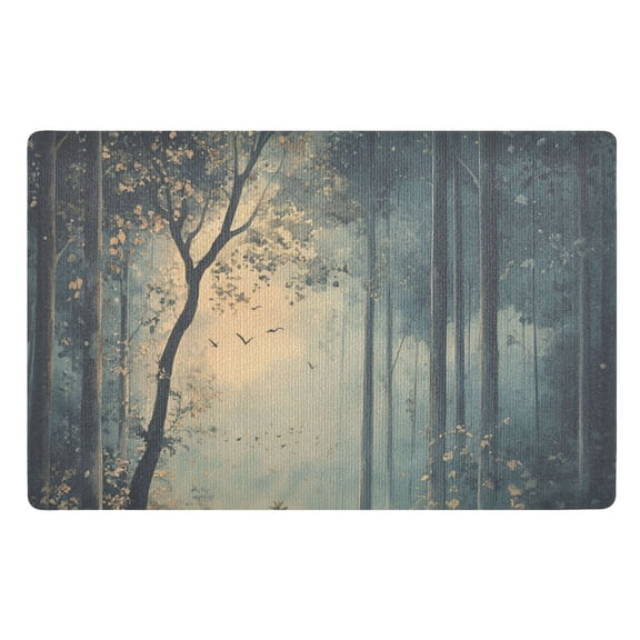 Yayeee Doormat for Indoor Entrance 32" x 20" Non Slippery Floor Rug, Retro Forest