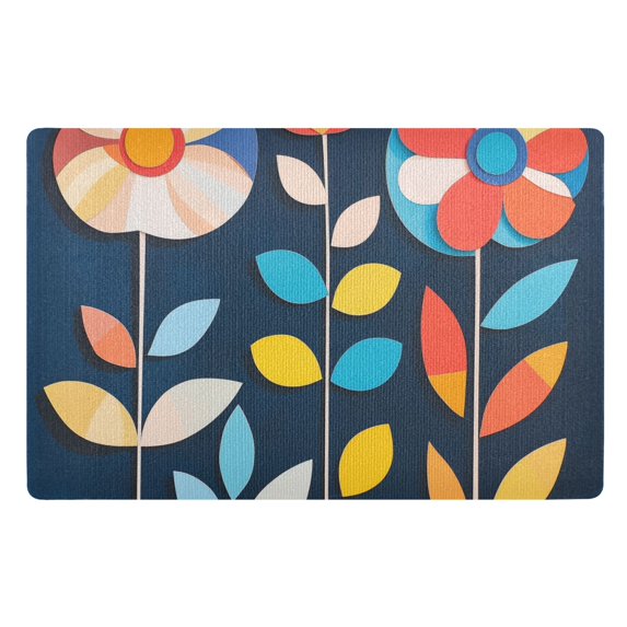 Yayeee Doormat for Indoor Entrance 32" x 20" Non Slippery Floor Rug, Simple Floral