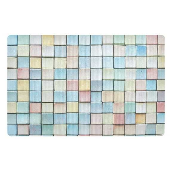 Yayeee Doormat for Indoor Entrance 32" x 20" Non Slippery Floor Rug, Small Pastel Pattern