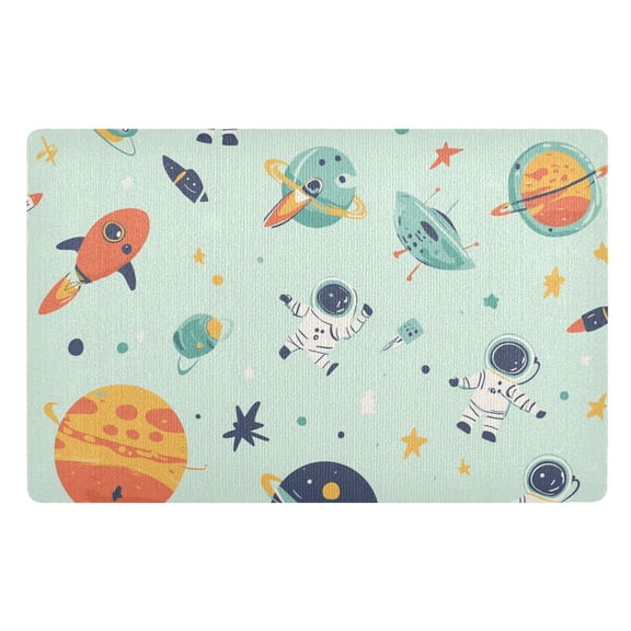 Yayeee Doormat for Indoor Entrance 32" x 20" Non Slippery Floor Rug, Space Patterns