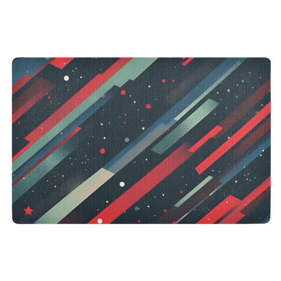 Yayeee Doormat for Indoor Entrance 32" x 20" Non Slippery Floor Rug, Stars Abstract Lines