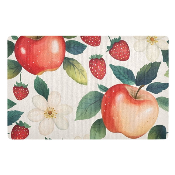 Yayeee Doormat for Indoor Entrance 32" x 20" Non Slippery Floor Rug, Strawberry Pattern