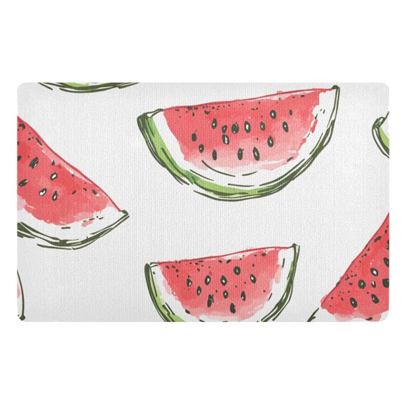 Yayeee Doormat for Indoor Entrance 32" x 20" Non Slippery Floor Rug, Watermelon Pattern