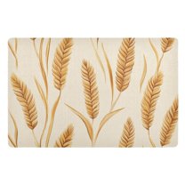 Yayeee Doormat for Indoor Entrance 32" x 20" Non Slippery Floor Rug, Wheat Ears Pattern