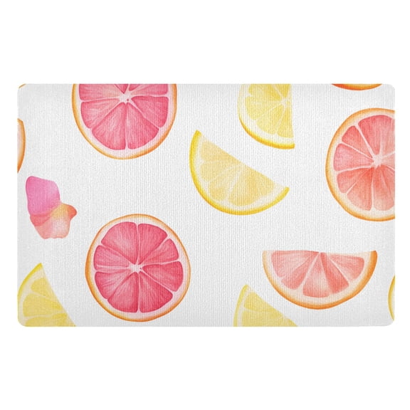 Yayeee Doormat for Indoor Entrance 32" x 20" Non Slippery Floor Rug, White Grapefruit Slices