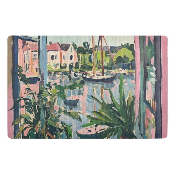 Yayeee Doormat for Indoor Entrance 32" x 20" Non Slippery Floor Rug, Window Plants