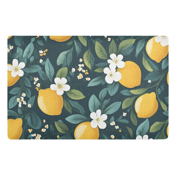 Yayeee Doormat for Indoor Entrance 32" x 20" Non Slippery Floor Rug, Yellow Lemons