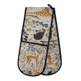 thumbnail image 1 of Yayeee Double Oven Mitt Kitchen Heat Resistant Baking 35" x7" Quilted Glove, Animals in A Forest Pattern, 1 of 6